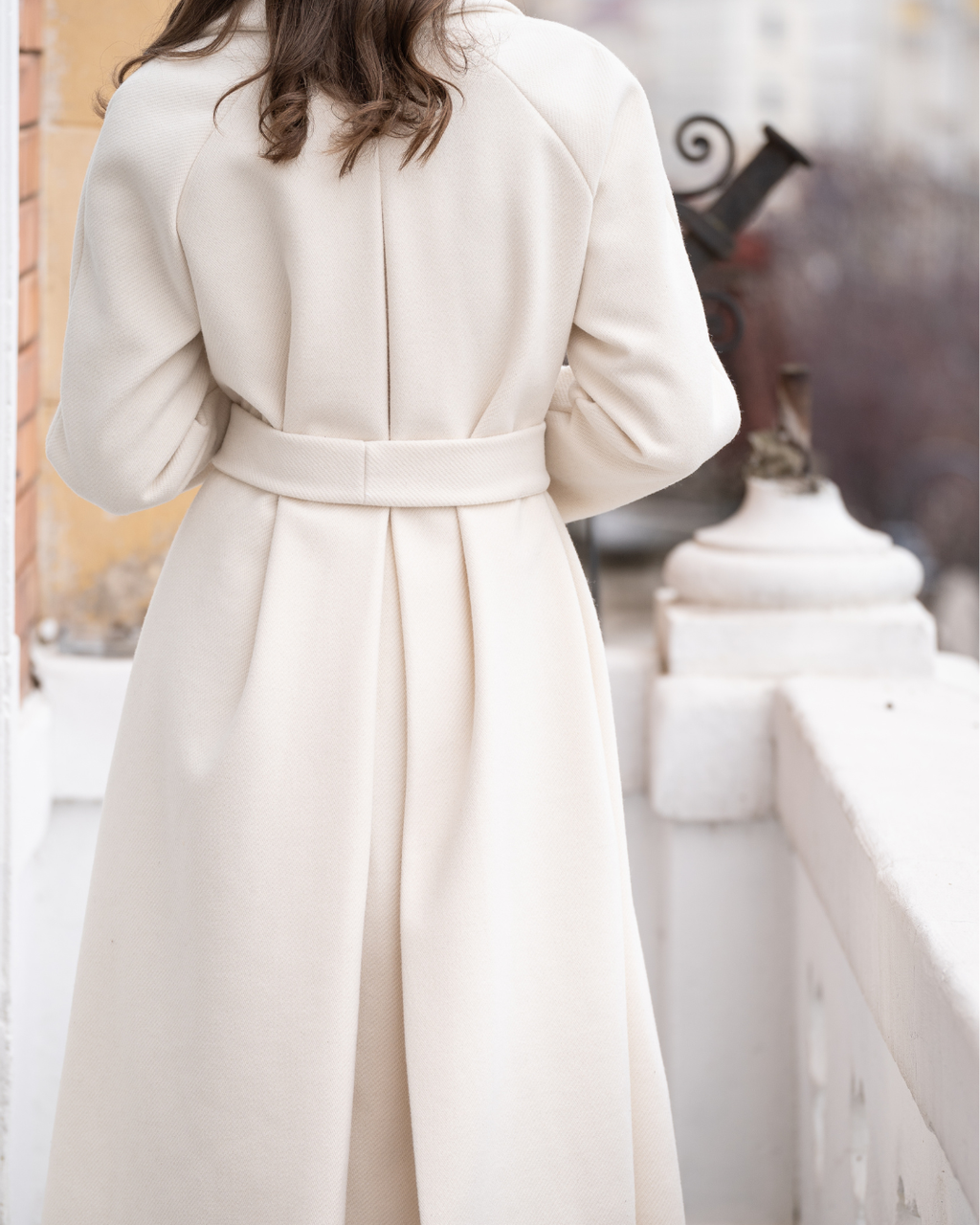 Yvonne Ivory Wool Coat