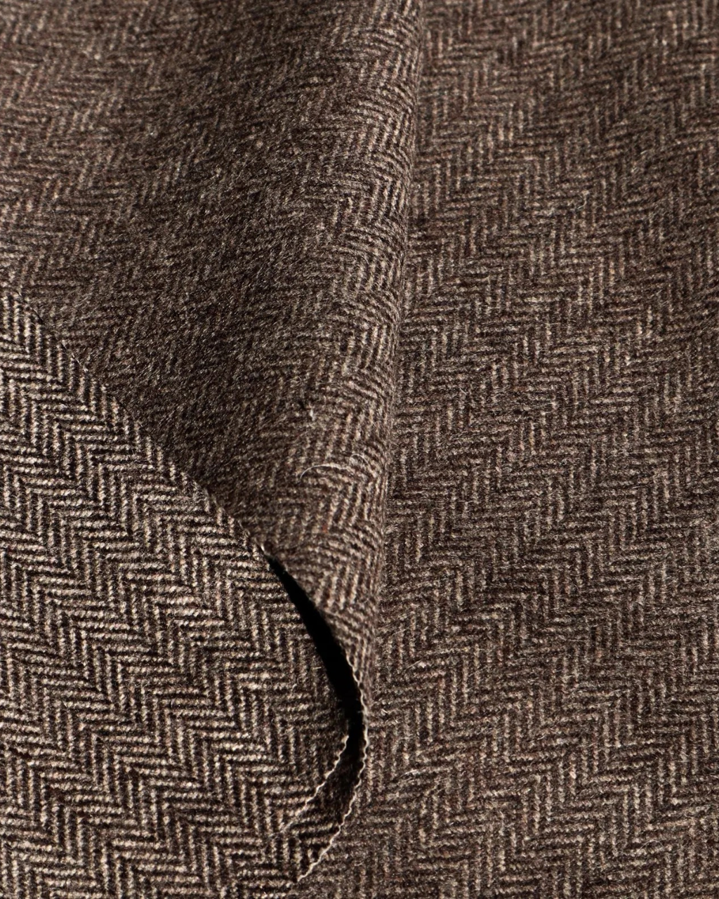 Yvonne Brown Herringbone Wool Coat