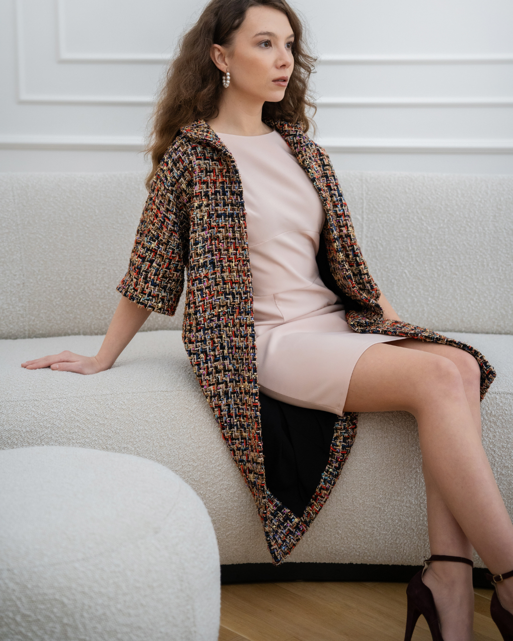 Chenaya Coat - Golden Tweed