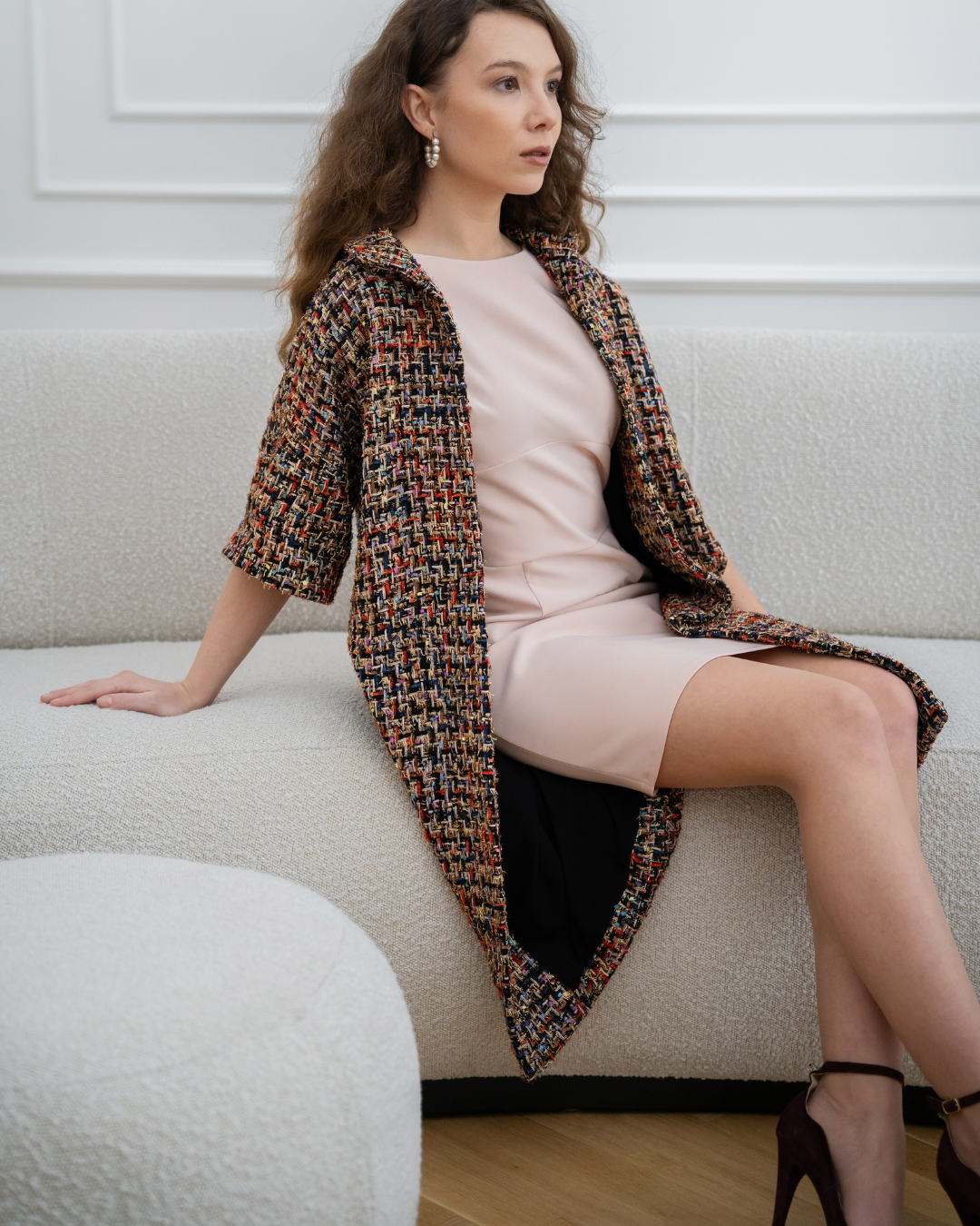 Chenaya Coat - Golden Tweed