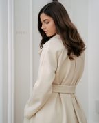 Yvonne Ivory Wool Coat