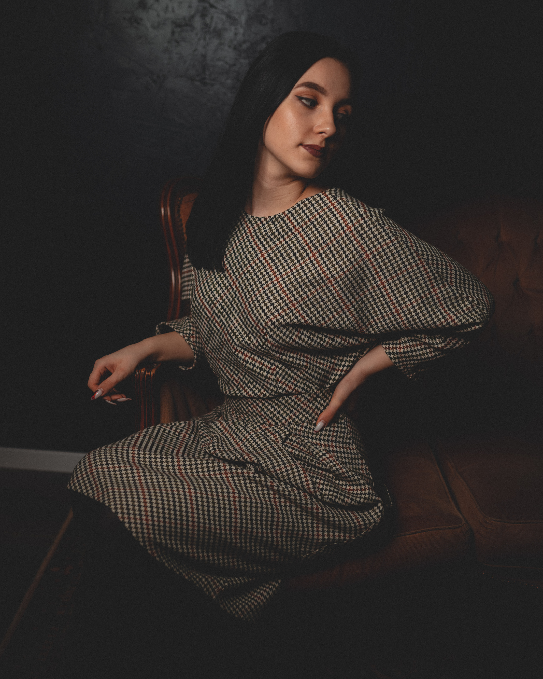 Hana Houndstooth Dress