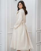 Yvonne Ivory Wool Coat