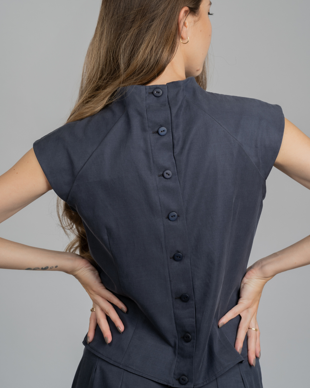 Myra Navy Top